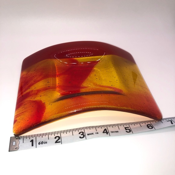 Studio Art Glass Candle Dish Wine Dish From Winery Glass Decor Knick Knack - Picture 9 of 9